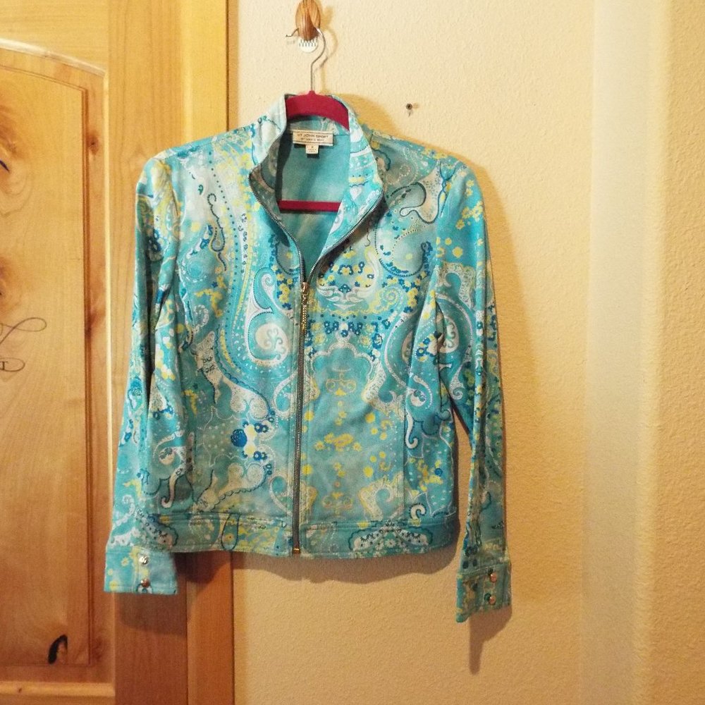 St. John Sport by Marie Gray Paisley Jacket Size P
